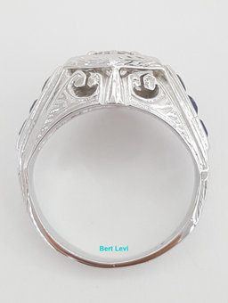 Antique Art Deco Old European Cut Diamond 1.14 ct Engagement Ring 14K White Gold
