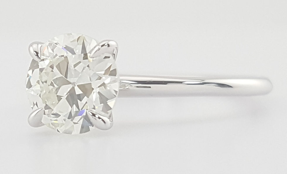 Thumbnail: Antique Old European Cut Diamond Solitaire Engagement Ring 1.24 ct  14k W Gold