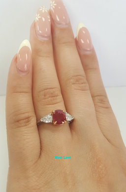 Tiffany & Co Burma No Heat Ruby Diamond Ring 2.6 ct Plat 18k