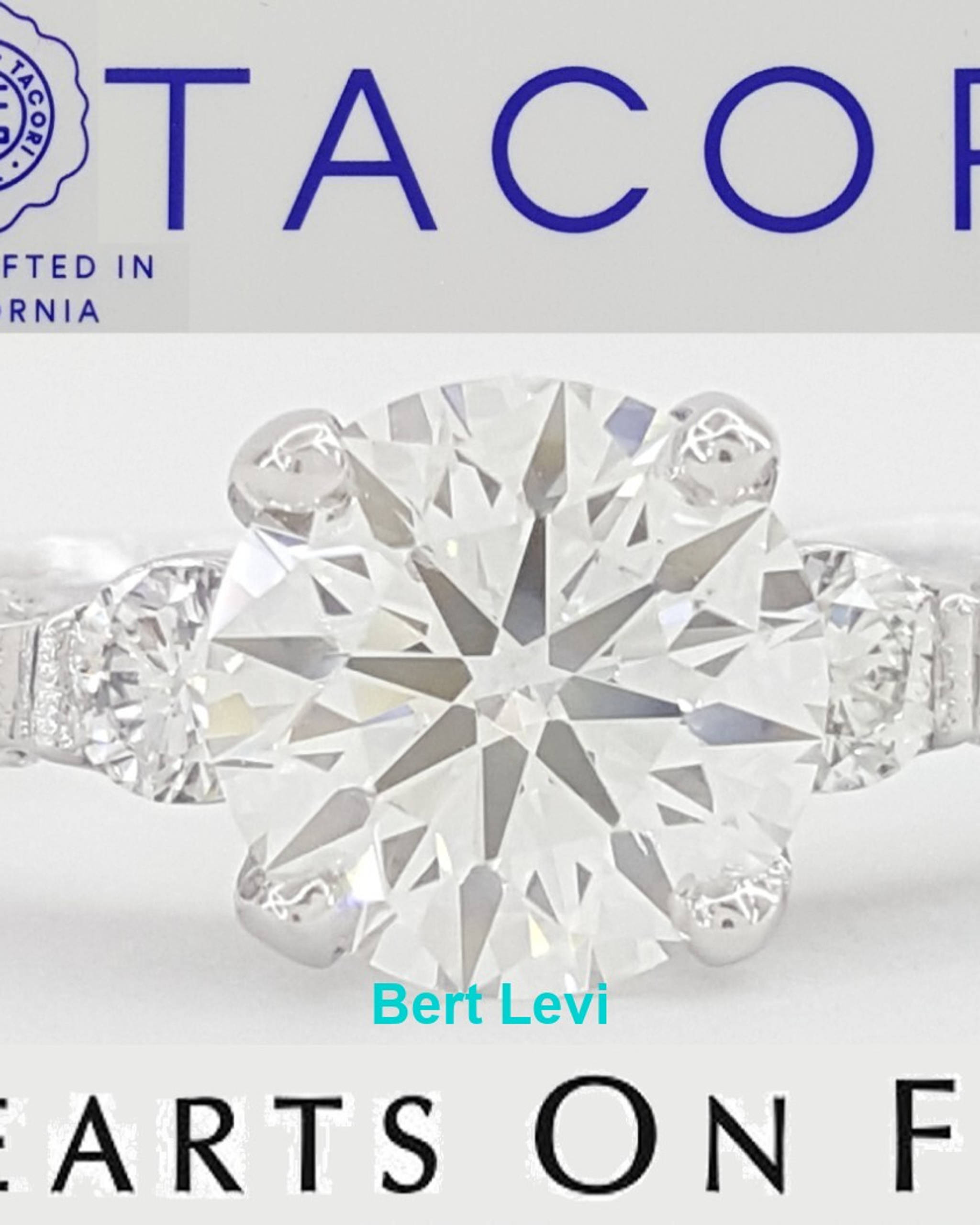 Tacori Hearts On Fire Diamond Engagement Ring 0.98 ct 18k White Gold Rtl $7,500
