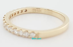 Half Circle Round Diamond Shared Prong Wedding Band 0.25 ct 14k Gold 2.2 mm