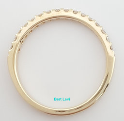 Half Circle Round Diamond Shared Prong Wedding Band 0.25 ct 14k Gold 2.2 mm