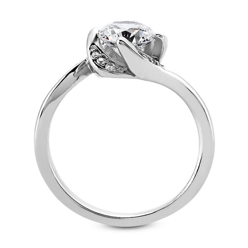 Thumbnail: Ladies 14KT White Gold Platinum Fancy Engagement Ring ENR9303-1