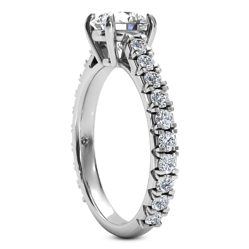 Thumbnail: Ladies 14KT White Gold Platinum Fancy Engagement Ring ENR9415-1.5