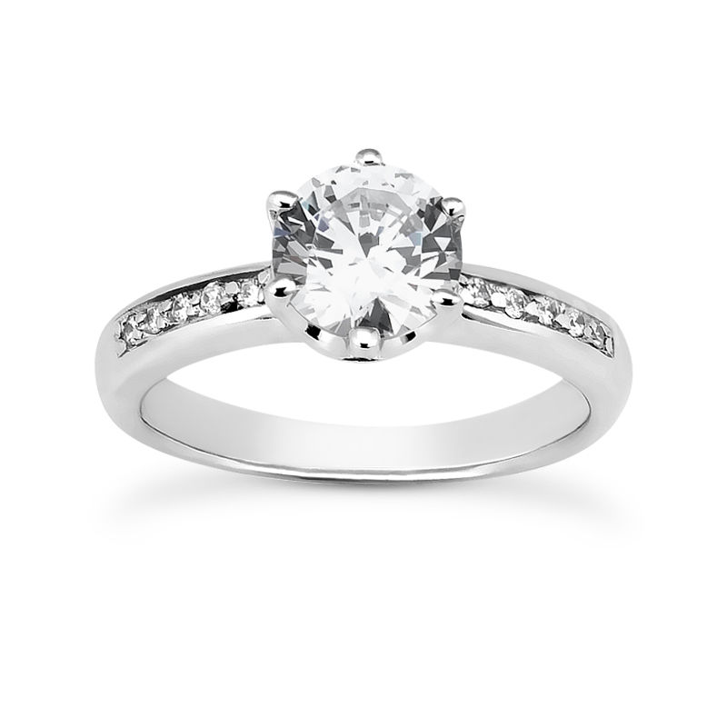 Ladies 14KT White Gold Platinum Fancy Engagement Ring ENR7626