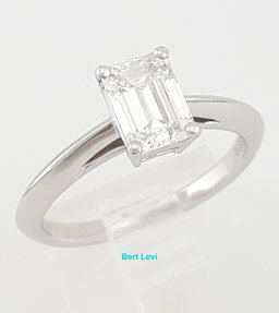 Tiffany & Co Emerald Diamond Solitaire Engagement Ring 1.01 ct Plat Rtl $13,800