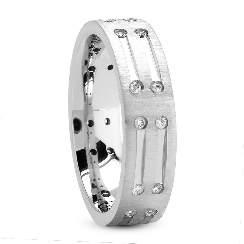 Ladies 14KT White Gold Platinum Traditional Wedding Band DB1210-6-RD