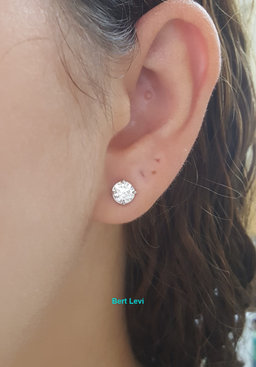 Natural Round Brilliant Cut Diamond Stud Earrings 1.5 ct 14k White Gold Rtl $5K
