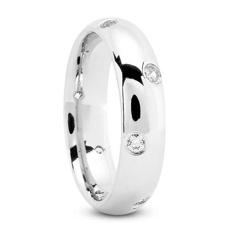 Ladies 14KT White Gold Platinum Traditional Wedding Band DB1322