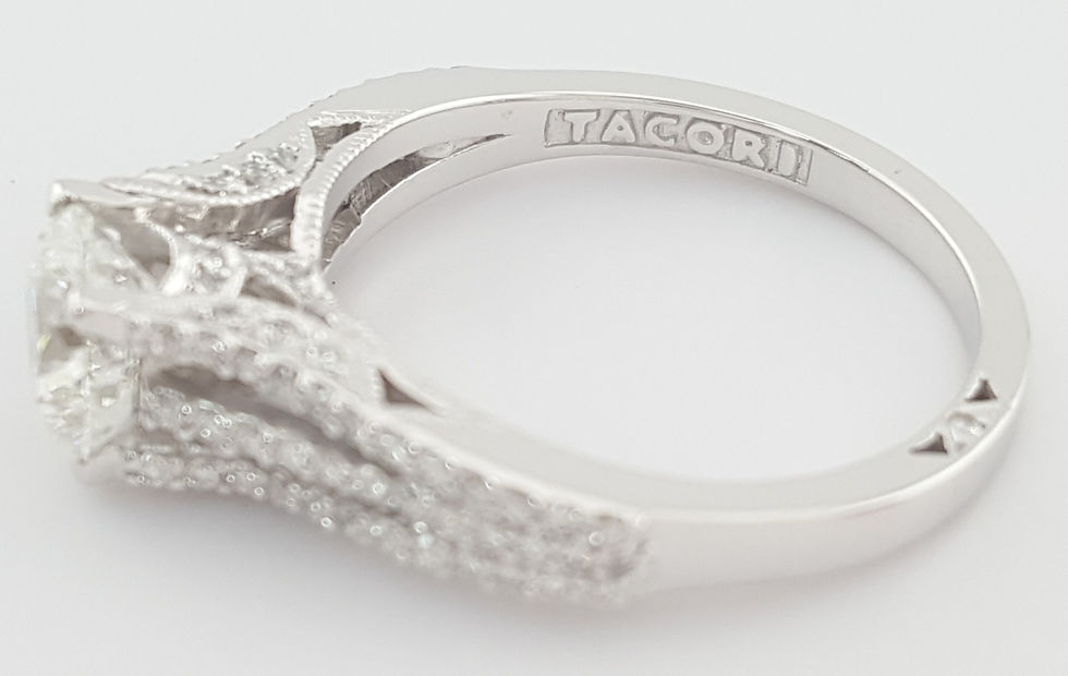 Thumbnail: Tacori Round Diamond Engagement Ring 1.36ct 18K White Gold Rtl $11,500