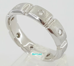 0.25 ct Men's 14k White Gold Round Cut Diamond Wedding Band 7.8g 6mm Size 10.5