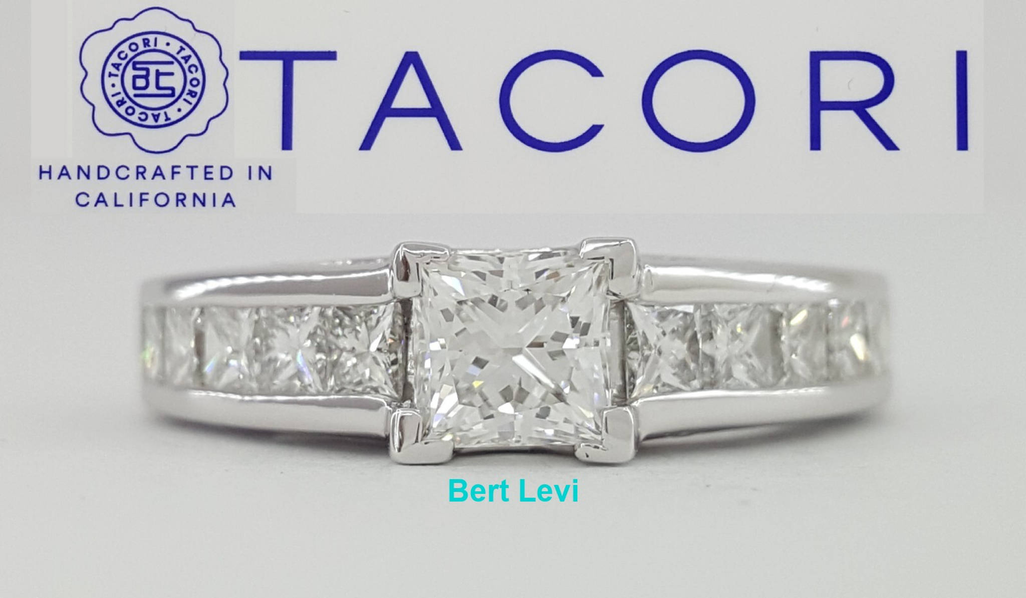 TACORI Neotare Princess Diamond Engagement Ring 18K Gold AGS 1.90 ct Rtl $13,090