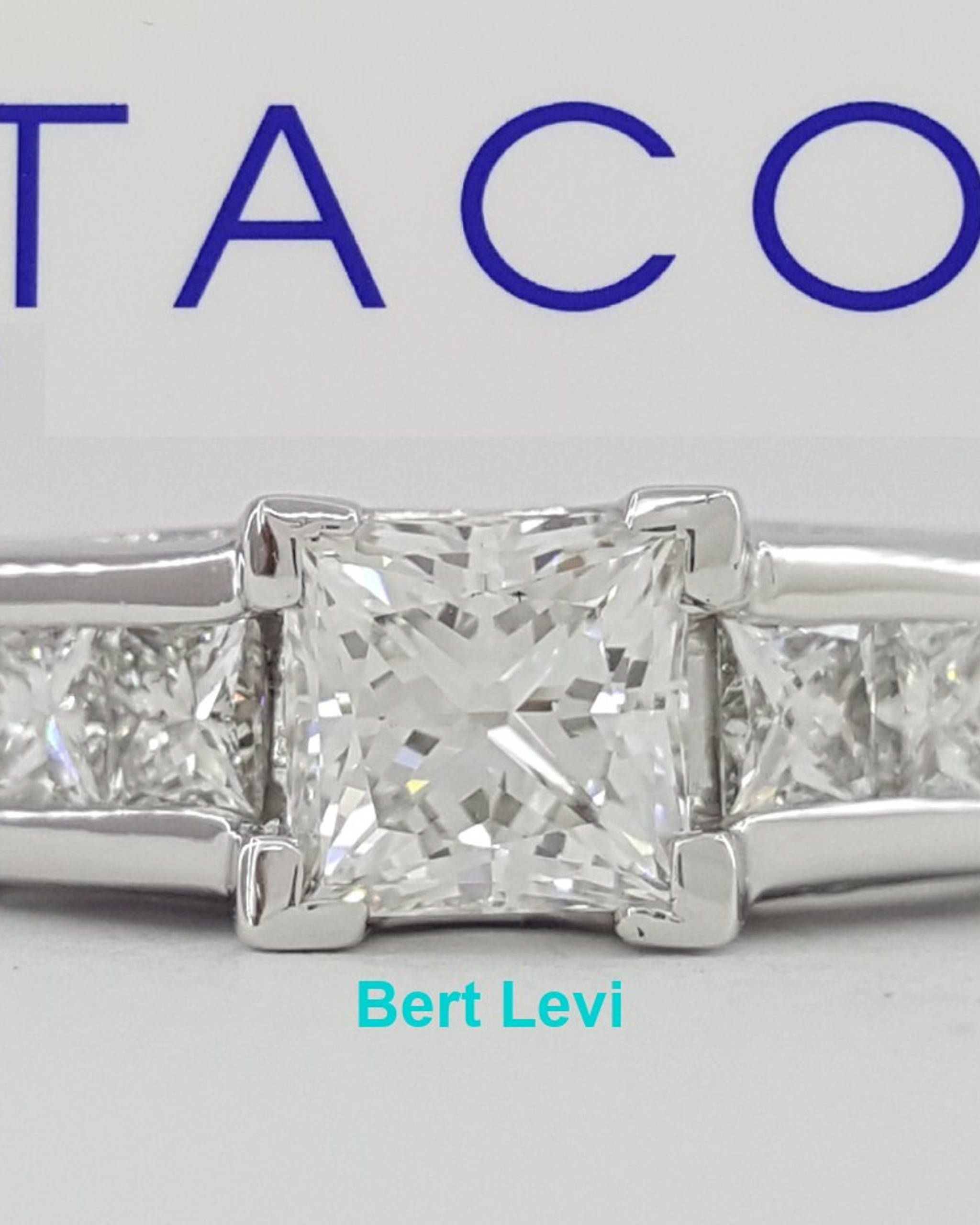 TACORI Neotarè Princess Diamond Engagement Ring 18K Gold AGS 1.90 ct Rtl $13,090