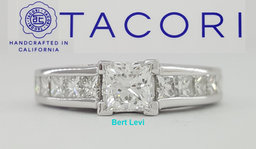 TACORI Neotare Princess Diamond Engagement Ring 18K Gold AGS 1.90 ct Rtl $13,090