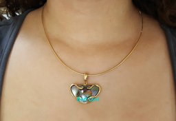 Tahitian Mabe Blister Pearl Slider Enchanter Necklace 14k Yellow Gold 20.3 Grams
