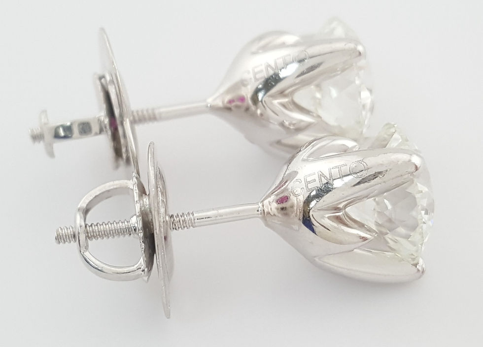 Thumbnail: Roberto Coin Cento Natural Round Diamond Stud Earrings 3.61 ct Retail $64,000