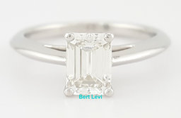 Tiffany & Co Emerald Diamond Solitaire Engagement Ring 1.01 ct Plat Rtl $13,800