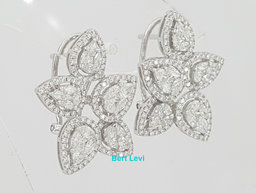 Pear Round Marquise & Princess Diamond 18k Gold Cluster 2.5 ct Earrings $7.5K