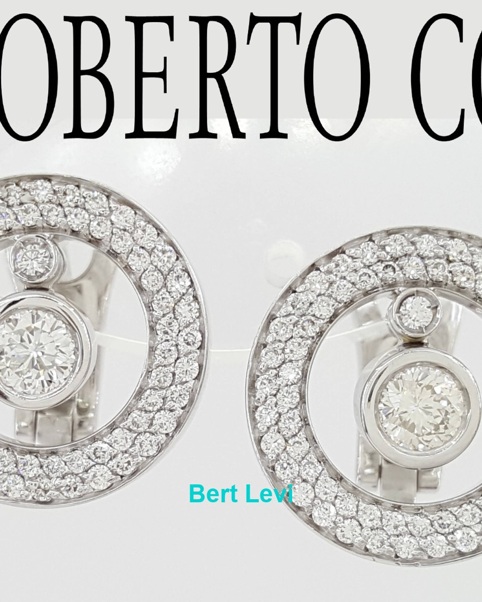 Roberto Coin Cento Baby O Circle Pave Diamond Earrings 1.2 ct 18K Gold Rtl 12.5K