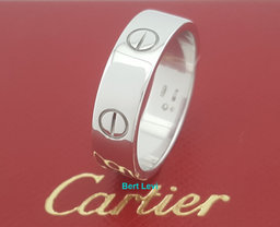 Cartier Love Classic Ring 18k White Gold 6mm 9 Grams Size 61 Retail $2,320