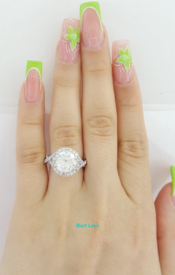 Round Diamond Crossover Halo Engagement Ring 3.62 ct 14K White Retail $43,500