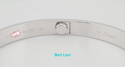 Cartier LOVE 18K White Gold 4 Diamonds 0.42 ct Bracelet SIZE 20 Rtl $14,000