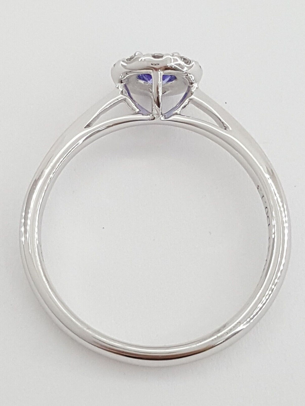 Thumbnail: Round Tanzanite & Diamond Halo Engagement Anniversary Ring 0.36ct 18k White Gold