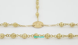 Crucifix Rosary 14k Yellow Gold Bead Necklace 29" 14.5 gr