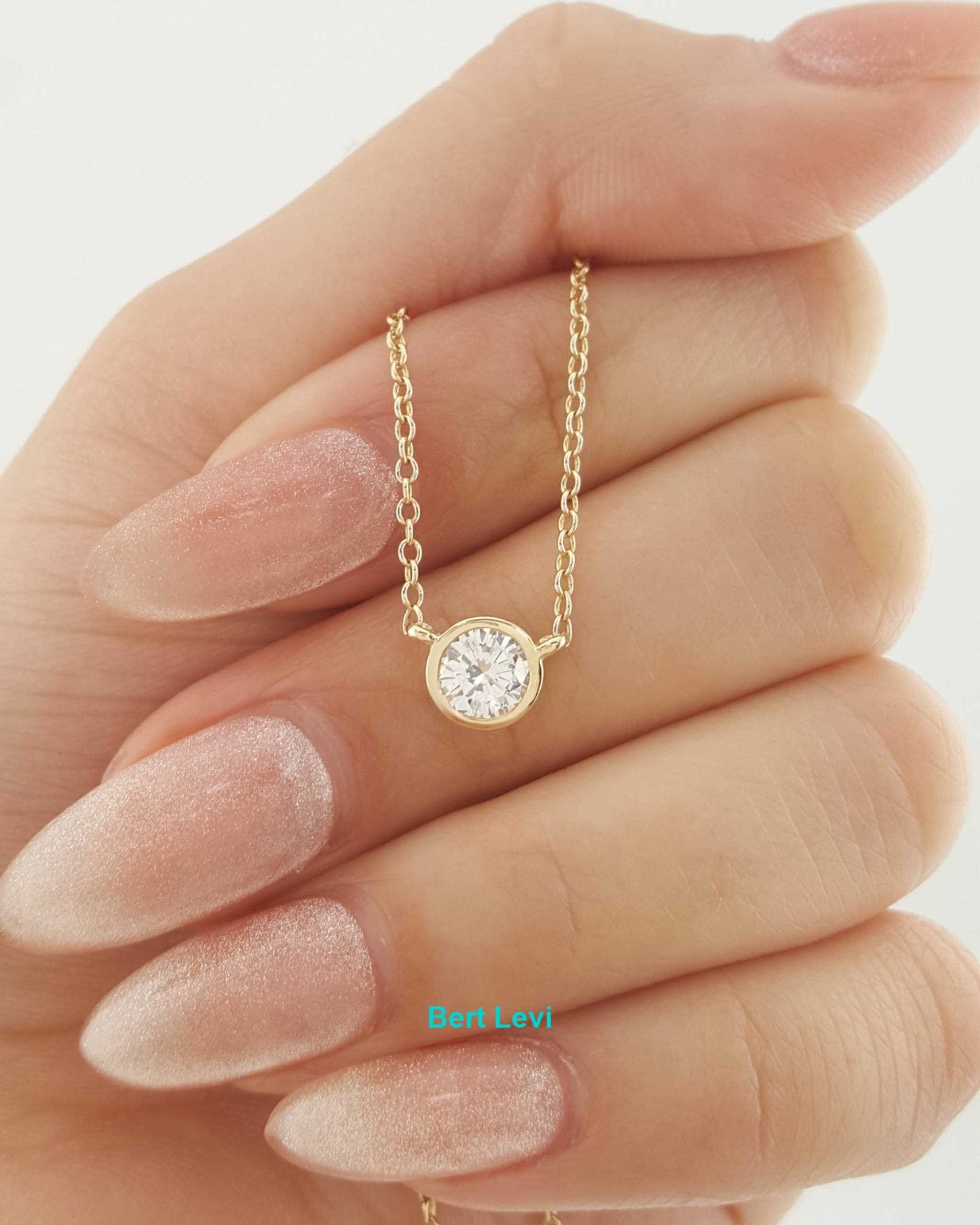Round Diamond By The Yard Necklace 0.62 ct 14K Yellow Gold Retail $2,995