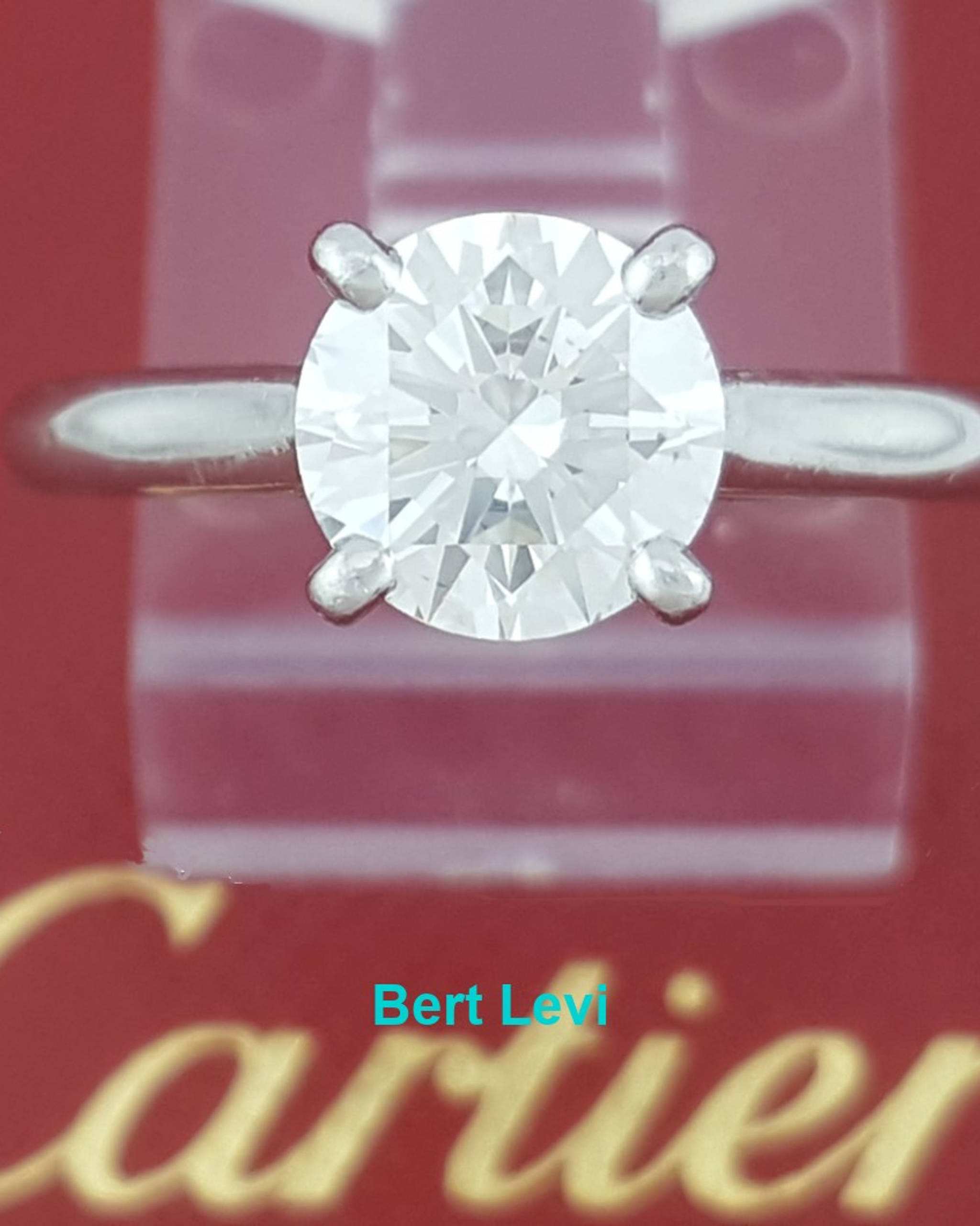 Cartier Solitaire 1895 Round Diamond Engagement Ring 1.32 ct Platinum Rtl $26K
