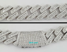 Cuban Chain Diamond 29.28 ct 14K White Gold 17.5 mm Necklace 345.7 Grams 22"