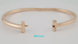 Tiffany & Co. T T1 18K Rose Gold Bangle Bracelet Medium 20.5 Grams Rtl $6,950