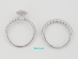 Verragio Renaissance 1.95 ct Oval Diamond Halo Engagement Ring Set 14k $12K
