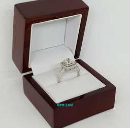Round Cut Diamond Double Halo Engagement Ring 1.55 ct 14K White Gold Retail $12k