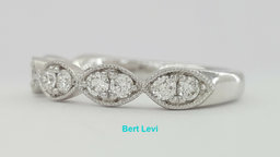 14k White Gold Half Circle Round Diamond Marquise Style Wedding Band Ring 0.5 ct