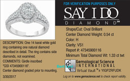 Say I Do Oval Diamond Double Halo Engagement Ring 14k White Gold 1.4 ct
