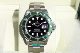 ROLEX 16610LV SUBMARINER GREEN ANNIVERSARY 50TH V NIB