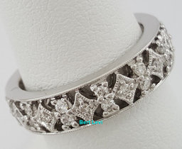 0.67 ct 18K White Gold Full Circle Eternity Round Cut Diamond Ring Band 5.5 mm