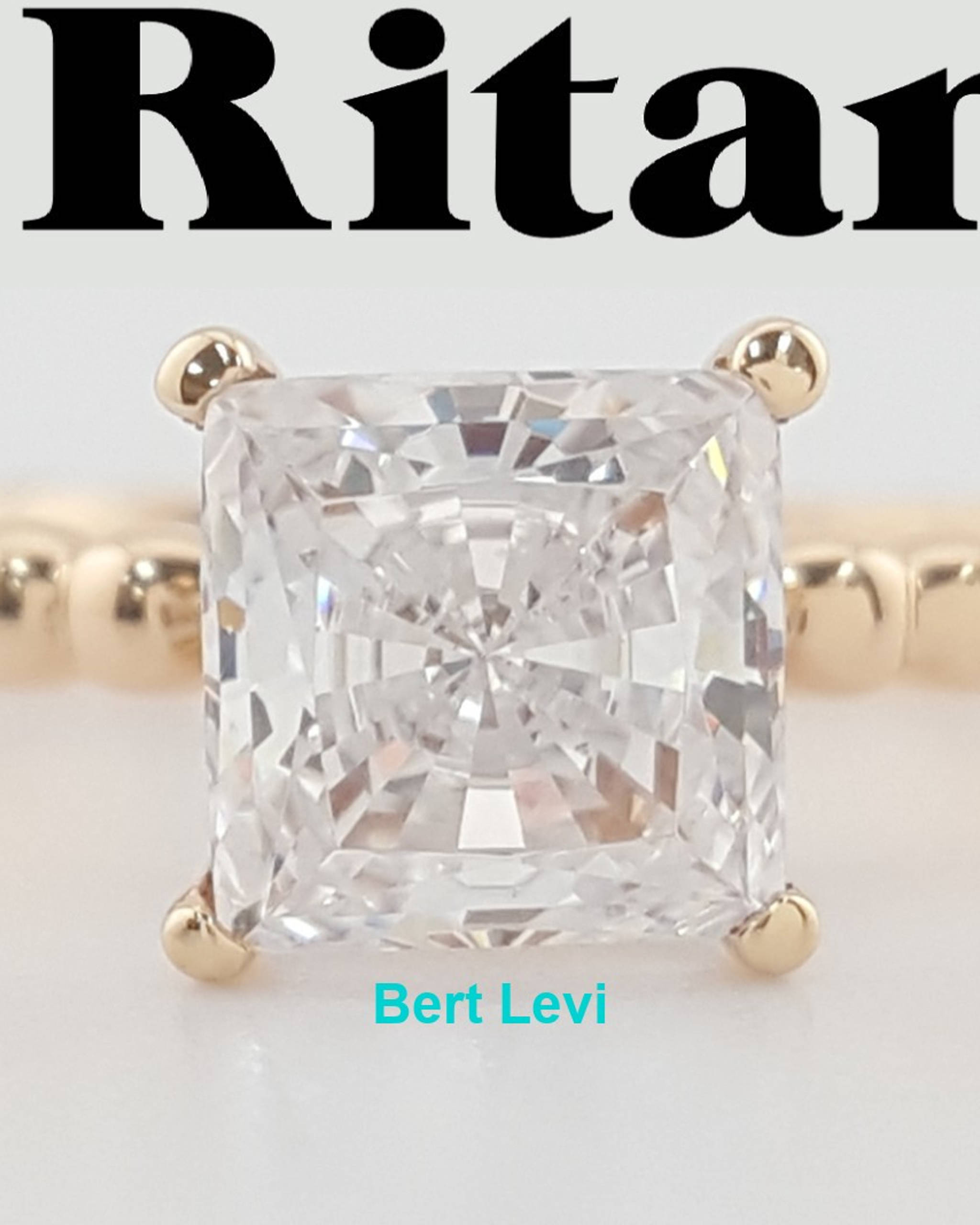 Ritani 1RZ1325 Surprise Diamond Beaded Semi-Mount Engagement Ring 18k Gold $830