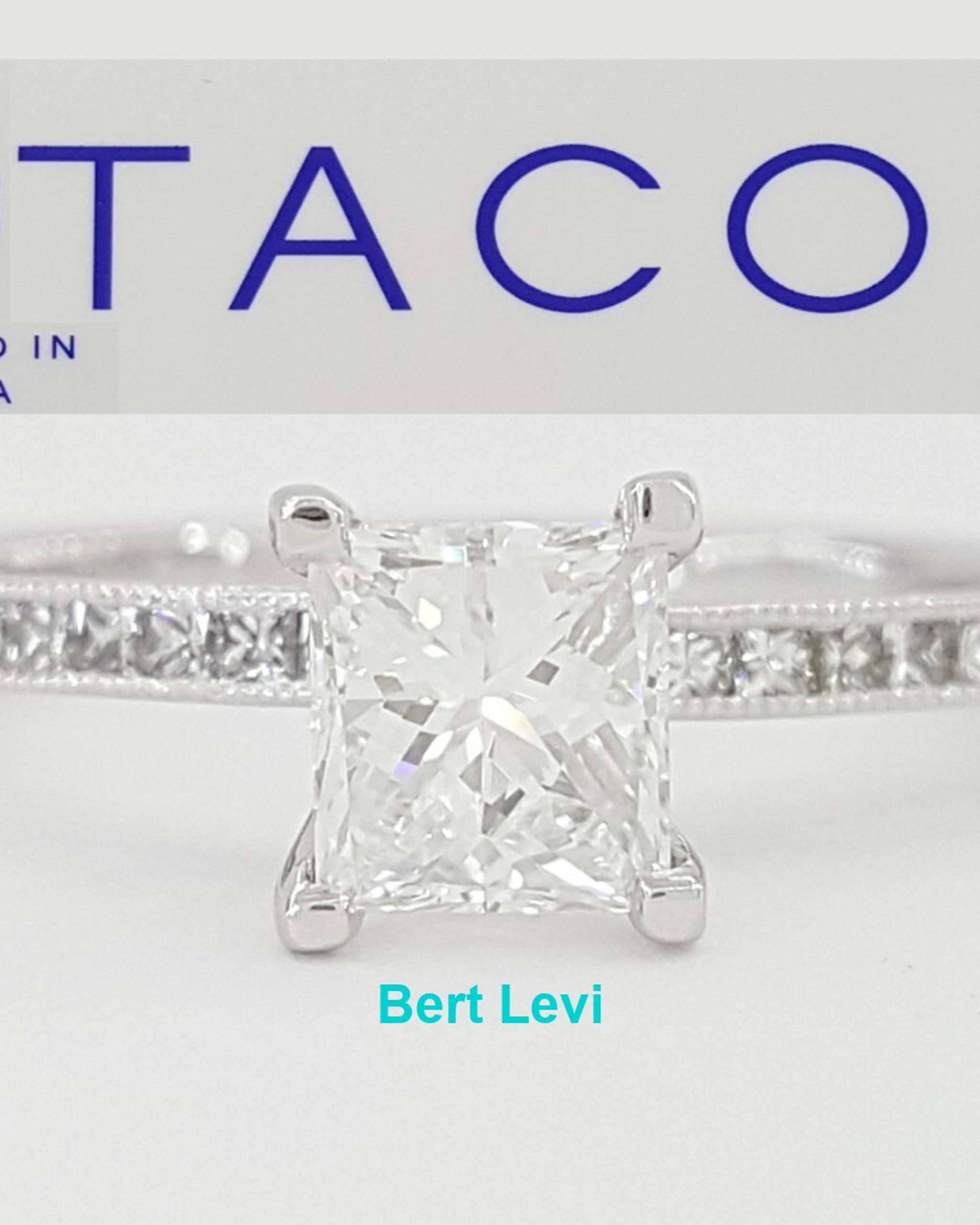 TACORI Sculpted Crescent 45-15 Princess Diamond Engagement Ring 0.98 ct 18K WG