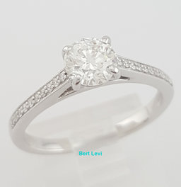 Jeff Cooper Round Brilliant Diamond Engagement Ring 0.87 ct 14K White Gold