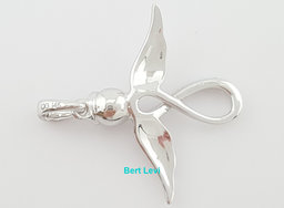 Diamond Infinity Angel Pendant 0.06 ct 14k White Gold 22.5mm 1.4 Grams