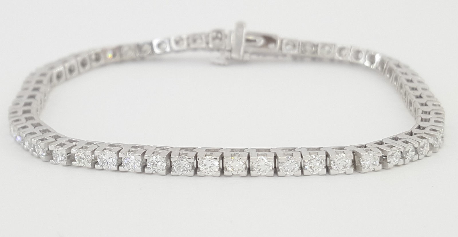 Round Diamond Tennis Bracelet 3.08 ct 10K White Gold 7.25" 2.8 mm Retail $6.5K