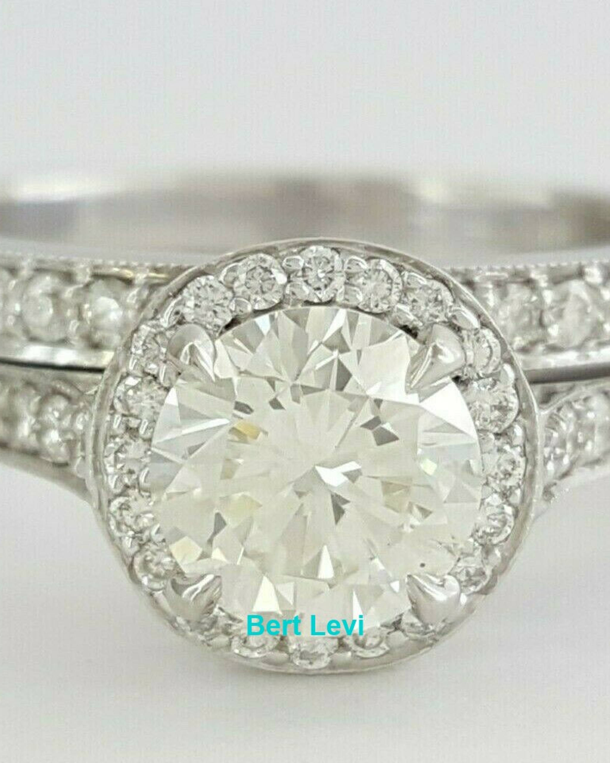 1.32 ct Martin Flyer Round 14k Gold Round Diamond Engagement & Wedding Band Set