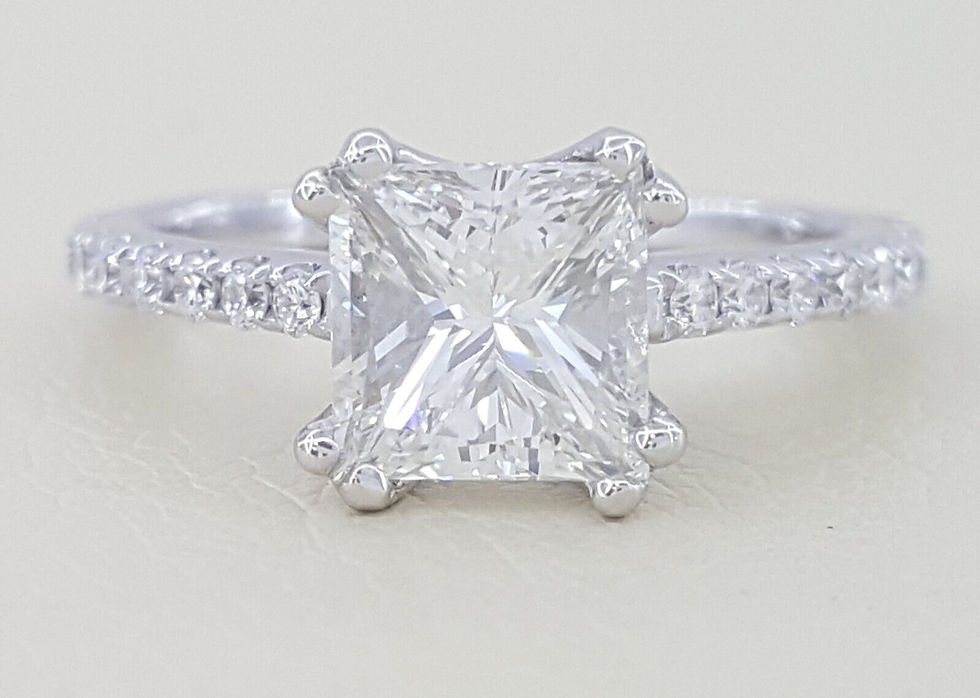 Noam Carver 14k Gold Princess Cut Diamond Solitaire Engagement Ring 1.41 ct $13k