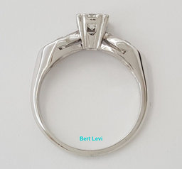 0.53 ct Antique Vintage Platinum Round Transition Cut Diamond Engagement Ring