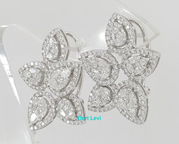 Pear Round Marquise & Princess Diamond 18k Gold Cluster 2.5 ct Earrings $7.5K