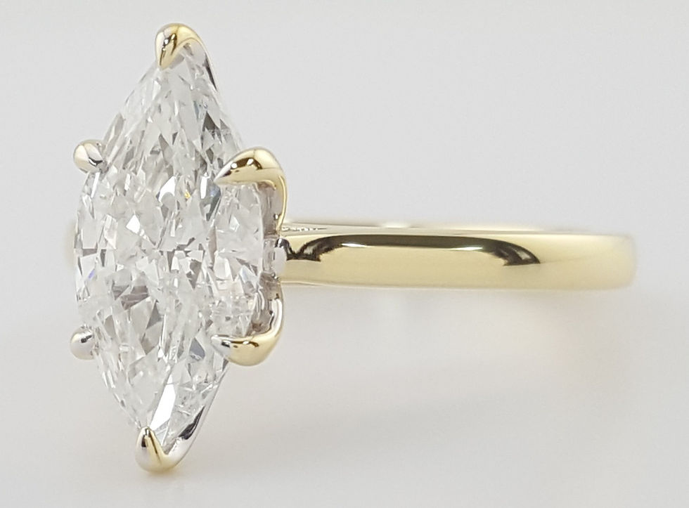 Thumbnail: Marquise Brilliant Diamond Solitaire Engagement Ring 18k Yellow Gold 1.7 ct