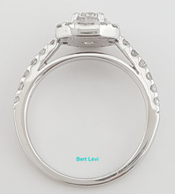 Natural Round Diamond Halo Engagement Ring 14k White Gold 0.71 ct