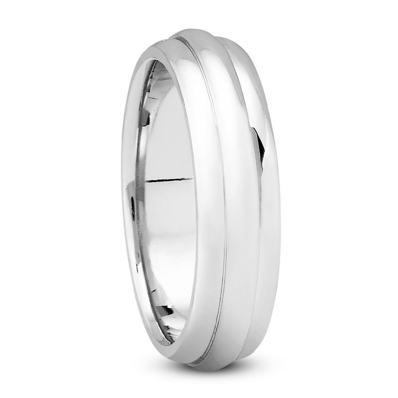 Mens 14KT White Gold Platinum Traditional Wedding Band M247